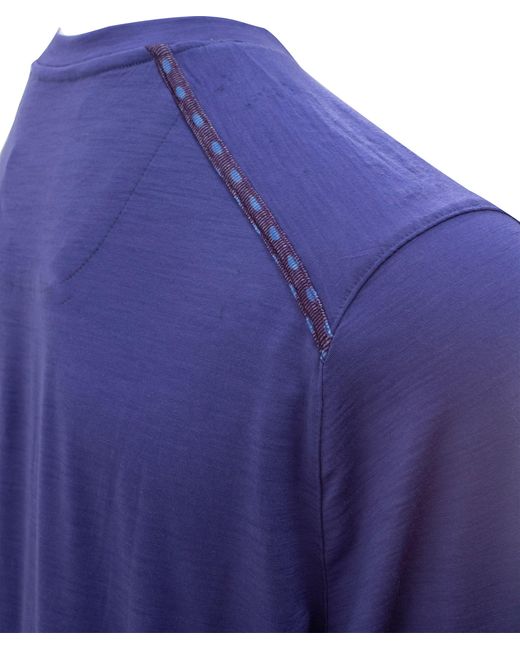 Lords of Harlech Purple Chase Long Sleeve Merino Crew In Skipper for men