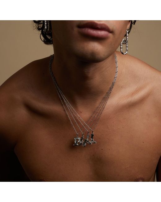 Kasun Metallic Plated W Initial Necklace With Marble