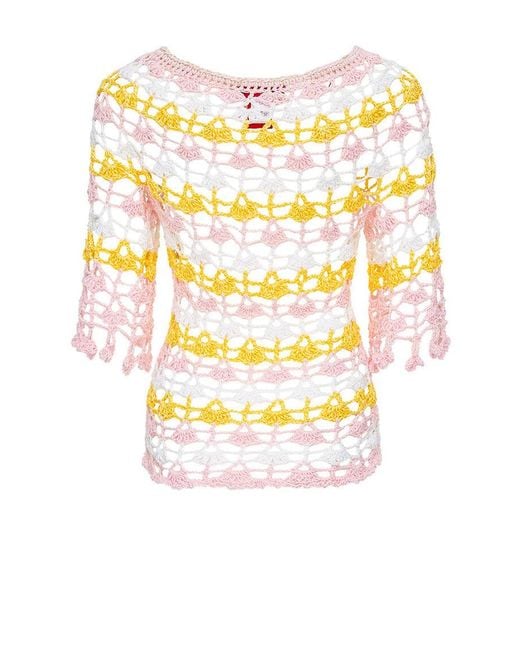 Andreeva Multicolor Bird Of Paradise Handmade Crochet Top