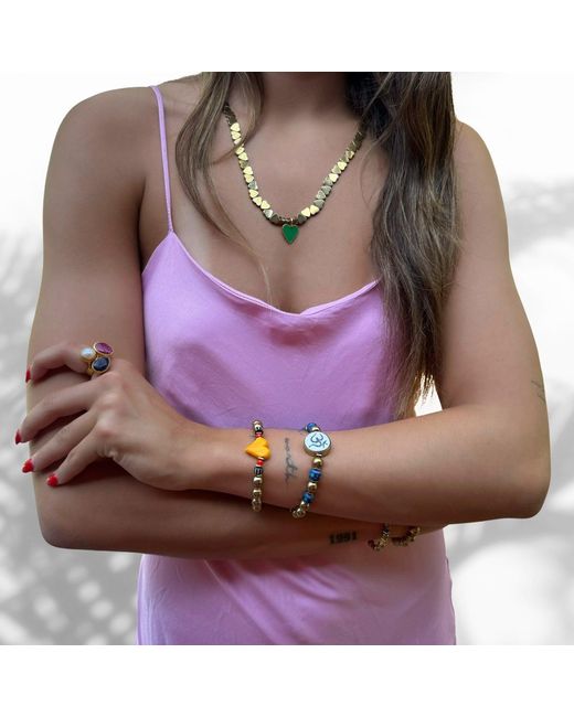 Ebru Jewelry Brown Om Mantra Meditation & Beaded Bracelet