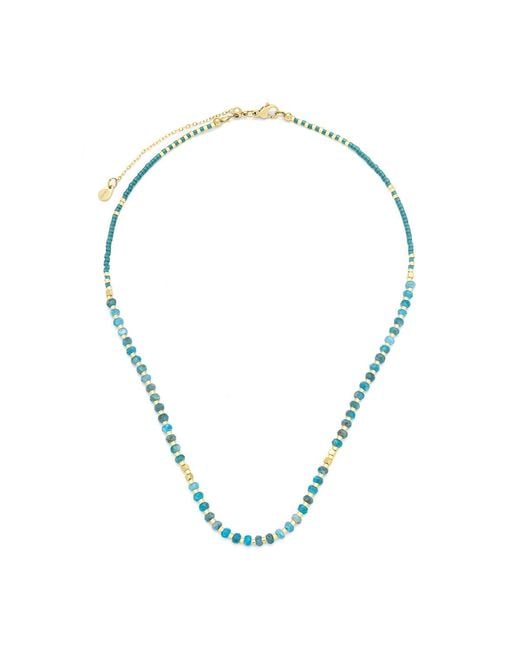 KAMARIA Metallic Lumira Mini Gemstone Necklace With Miyuki Beads