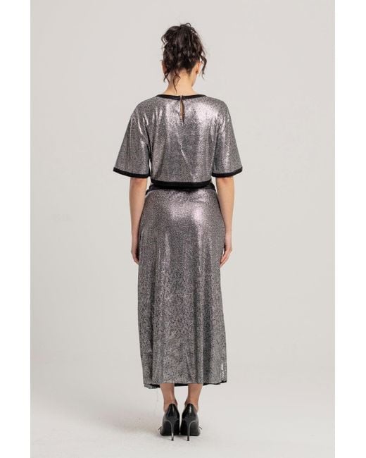 Pcfg Gray Sequin Skirt