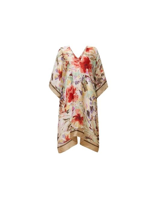James Lakeland White Floral Mosaic Kaftan