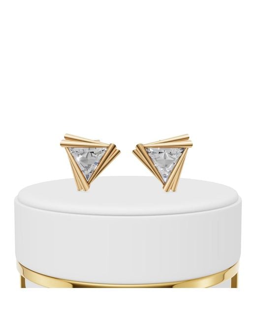 Aya Fine Jewelry Metallic Trillion Cut Lab Diamond Solitaire Stud Earrings
