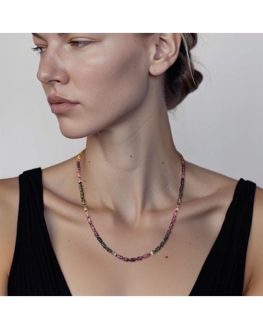 Bombyx House Metallic Tourmaline Heishi Necklace