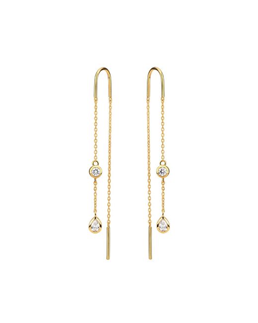 Augustine Jewels Metallic Delicate Diamond Threader Earrings