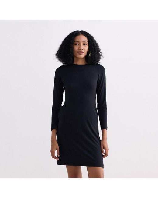 REISTOR Black Long Sleeves Fitted Short Dress