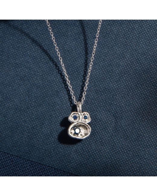 Claire Hill Designs Metallic Sapphire Lichen Pendant Necklace
