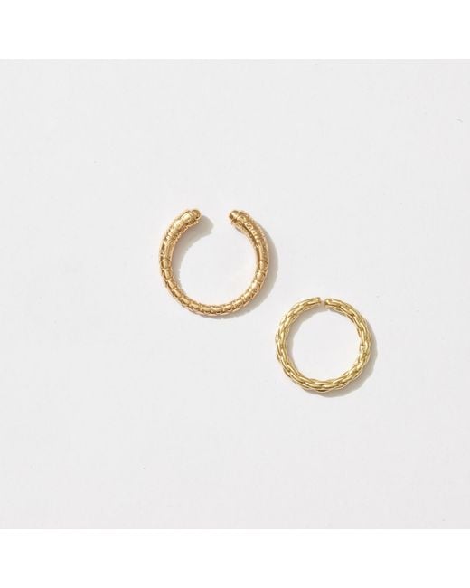 Alexie of Athens Metallic Byzantine Etched Rope 2 Ring Set