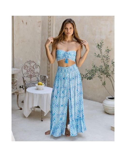 Sophia Alexia Blue Azure Mosaic Fiji Skirt