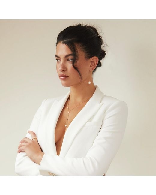 Lily & Roo Metallic Seed Pearl Lariat Necklace