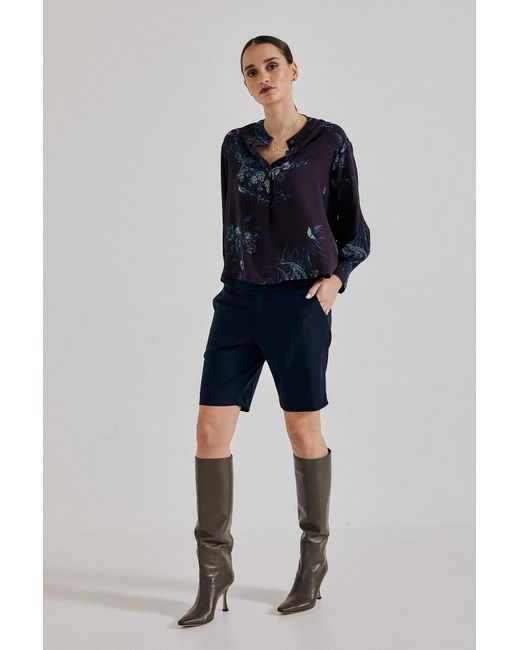 Lindsay Nicholas New York Blue Poet Blouse