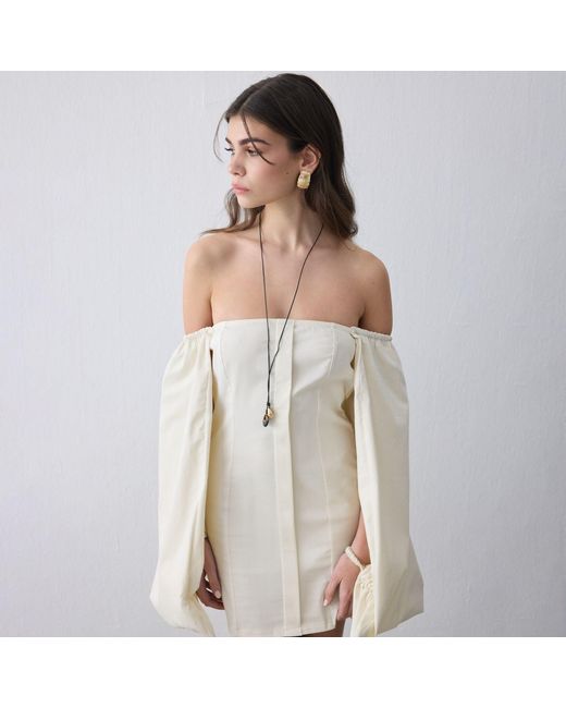 Thisisu Collection White Kaia Balloon Sleeve Mini Dress