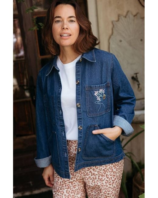 Sugarhill Blue Dita Denim Jacket, Deep Denim