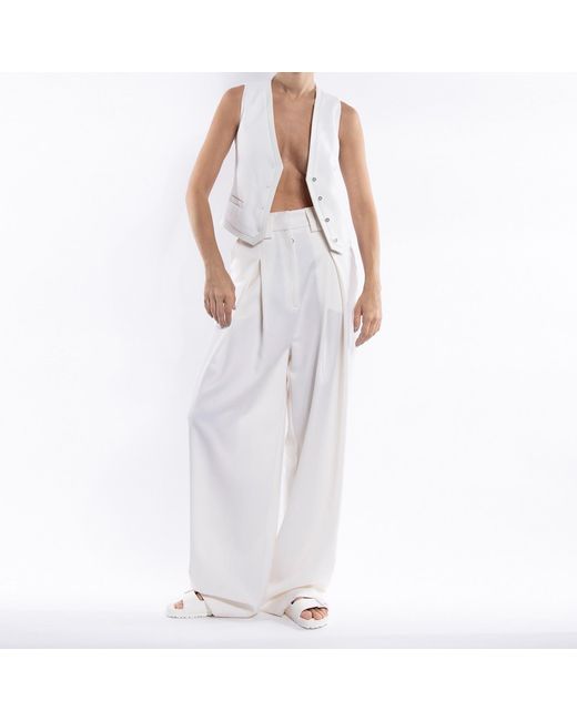 Vestiaire d'un Oiseau Libre White Merino Wool Trousers