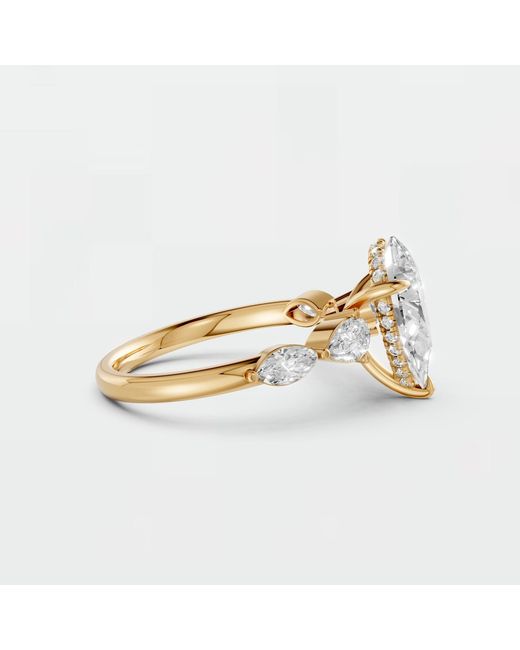 Aya Fine Jewelry Metallic Ethically Grown Pear Diamond Engagement Ring
