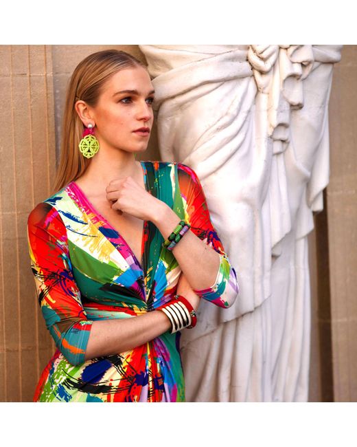 Beatrice von Tresckow Red Brush Stroke Lola Maxi Dress