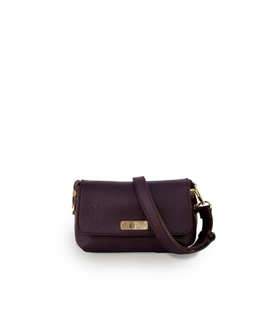 Apatchy London Purple The Maisie Mini Burgundy Leather Bag