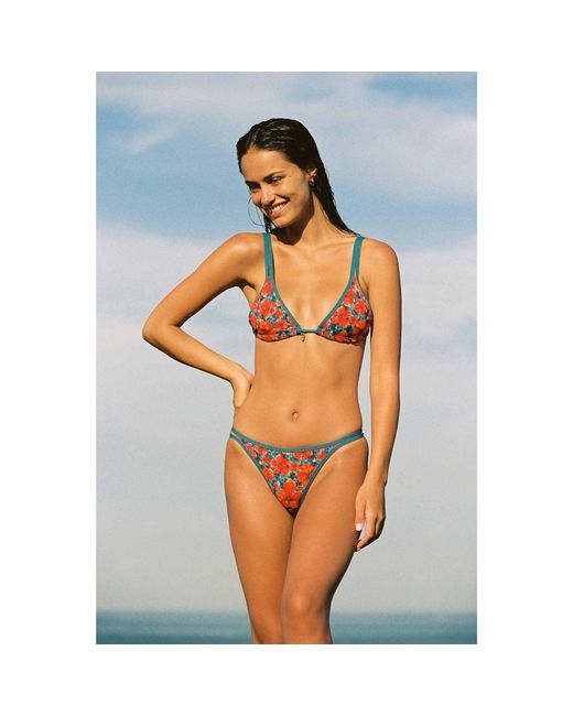 Blackbough Swim Red Minna Double Strap Triangle Top Paradise Blooms