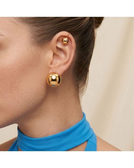 Jaredjamin Metallic Orbita Floating Sphere Ear Cuff