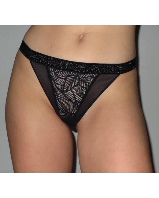 Bott Lingerie Black Seamless Back Lace Brief La Teuf