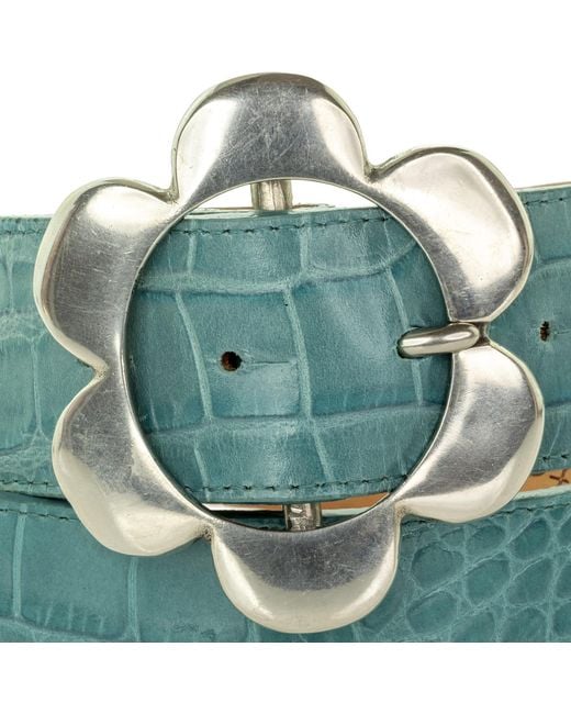 Peachy Belts Ltd Blue Suede Waist Belt & Detachable Chelsea Daisy Buckle