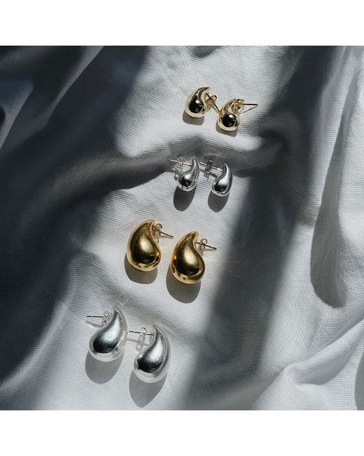 Harfi Metallic Statement Plated Teardrop Style Stud Earrings