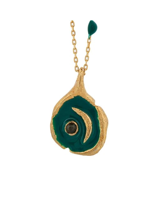 Ebru Jewelry Metallic New Beginning Moon Enamel Chain Necklace