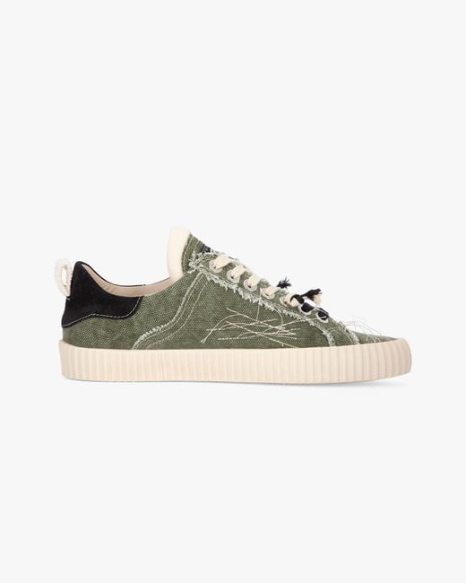 Springa | Unique Vulcanized Sneakers Italian Handmade Green Wavy Olona Sneakers for men