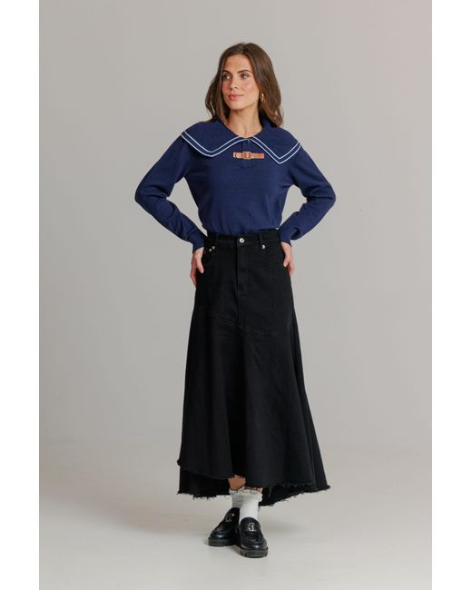 Lou&Up (Formerly Loup Clothing) Blue Everyday Stretch Denim Skirt