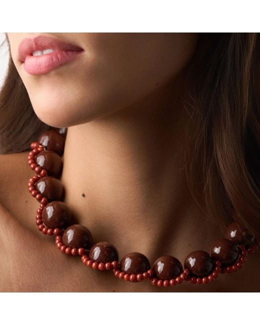 Eyeconic by Samar Ajram Red Vivian Maxi Beaded Necklace