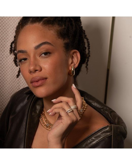 SHYMI Metallic Statement Tear Drop Earrings
