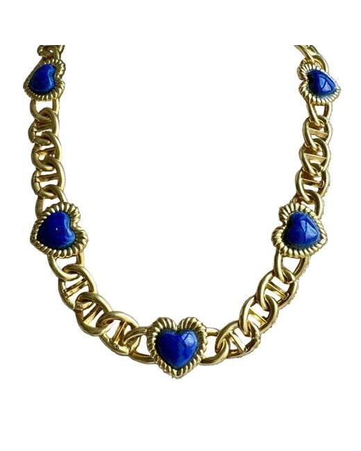 Laura Gray Metallic Sloan Heart Necklace Tiger's Eye