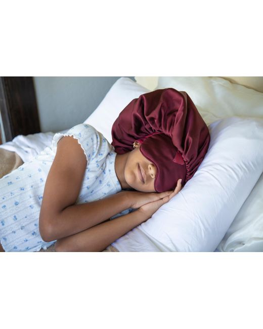 St Cayman Blue Ibonnet Kids Adjustable Satin Bonnet & Eye Mask With Gel Insert