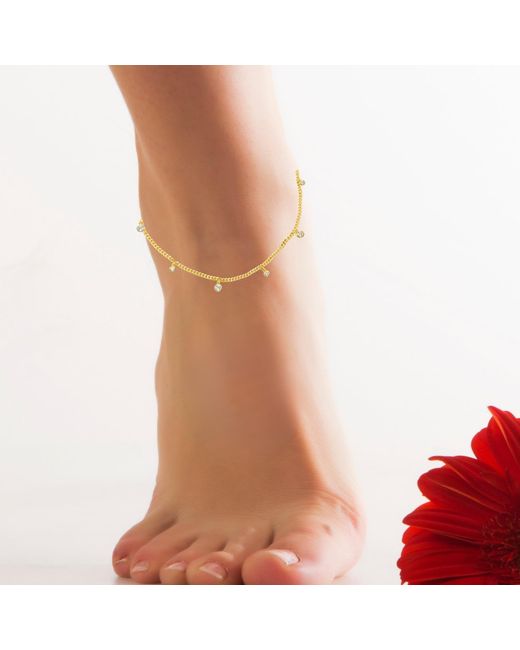 BLOOMTINE | Earth Angel HQ Metallic Illuminess Vermeil 'Apah Water Goddess' Droplet Anklet