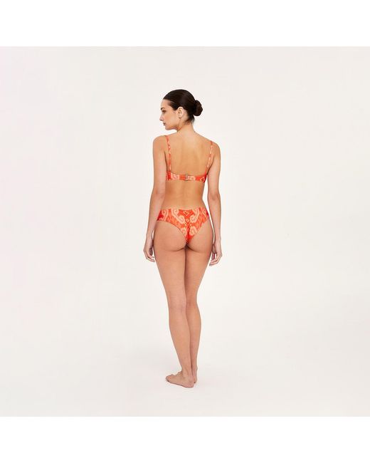 Aguaclara Red Bandeau Top & Hipster Bottom Orangers
