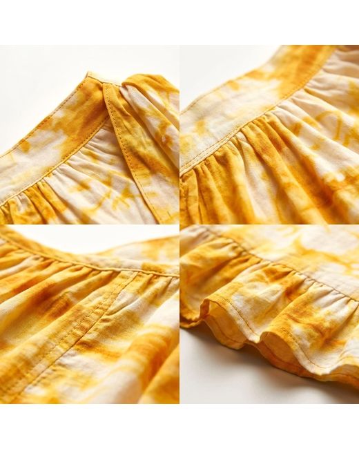 Nyny Ryke Yellow Wilma, One-Shoulder Batik Maxi Dress Floral Summer Dress