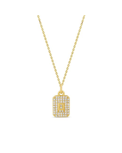 SHYMI Metallic Mini Pave Initial Medallion
