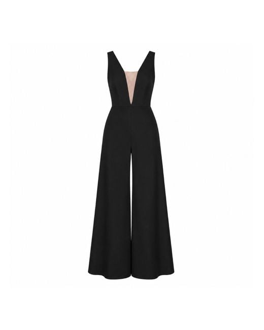 Nomi Fame Black Primrose Deep V-Neck Palazzo Jumpsuit