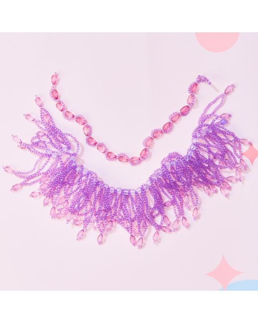 Tillie Beads Purple Reed Bead Necklace