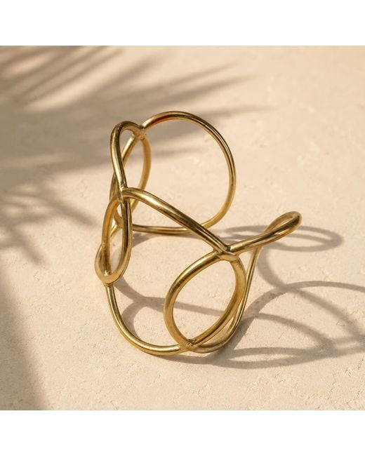 Rare Matters Jewelry Metallic Organic Smooth Wire Cuff Bracelet