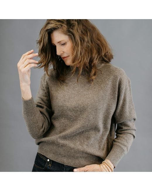 Zenzee Gray Cashmere Crew Neck Boyfriend Sweater