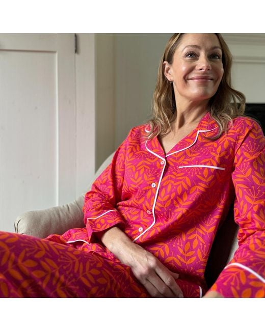 Lime Tree Design Red Summer Meadow & Cotton Pyjamas