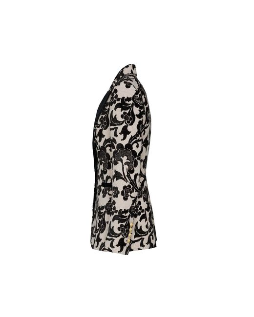The Extreme Collection Black Neutrals Jacquard Blazer With Velvet Lapel