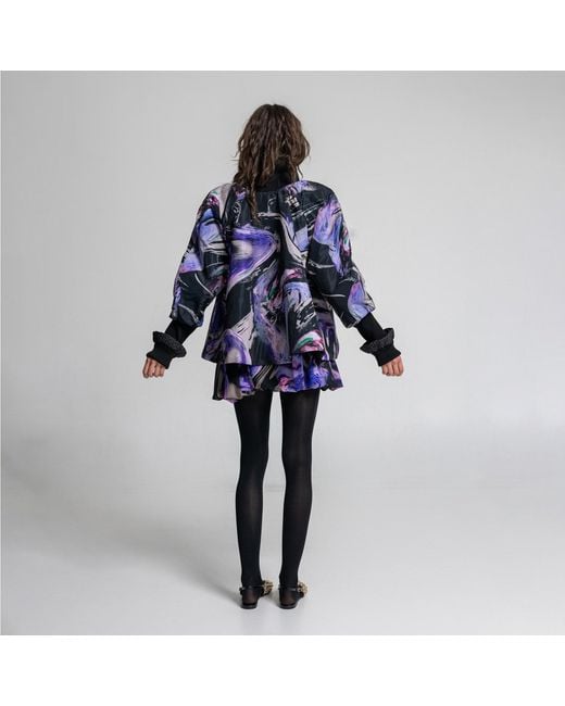 ARTISTA Blue Queeny Puffy Printed Jacket