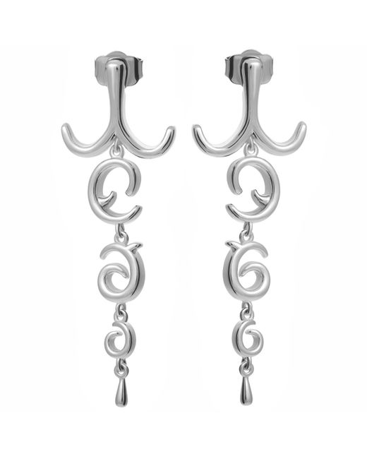 Lucy Quartermaine Metallic Solid Sterling Element Chandelier Earrings