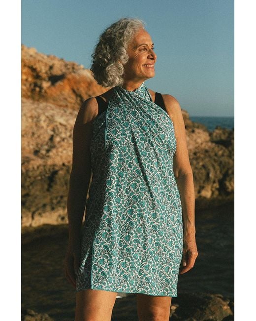 Aqva Swimwear Blue Sarong Skirt Illetes