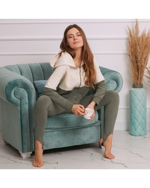 Oh!Zuza Gray Two Colours Zip Hoodie Tracksuit Top