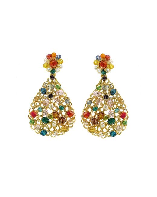 Lavish by Tricia Milaneze Velvet Open Mesh Hand Crochet Teardrop