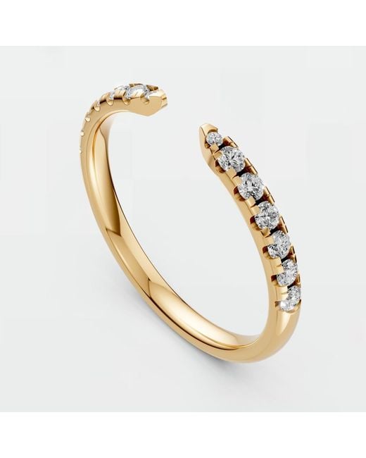 Aya Fine Jewelry Metallic Round Cut Lab Diamond Open Anniversary Band Ring